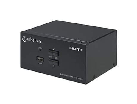 153522 Switch Kvm Hdmi 2 Portas Tela Dupla 4k Preto Manhattan