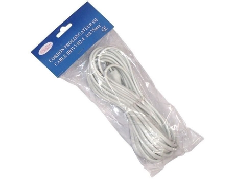 Extensão 2x0,75 Mm² 5 M Branco Satiplugs France