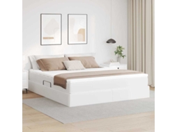 Vidaxl Cama Com Arrumação E Colchão Com Colchão Branco 180 X 200 Cm