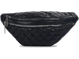 Bolsa De Cintura Em Pele Com Cinto Ajustável - Pochete Clássica - Preto
