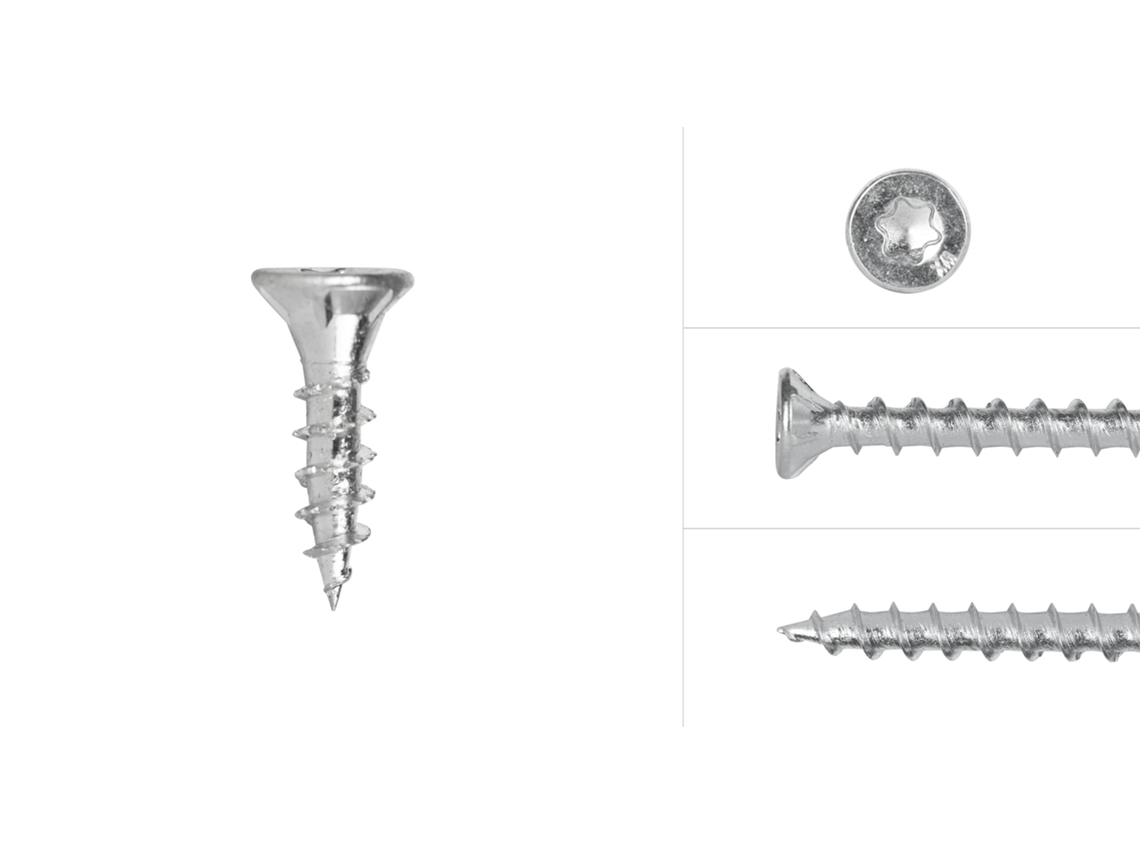 Wovar Parafusos Para Aglomerado Galvanizado Torx 4 X 16 Mm Rosca Completa - Caixa De 200 Parafusos