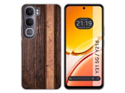 Capa Tumundosmartphone De Silicone Para Vivo Y31 5g / Y21d Com Estampa De Madeira 5 Desenhos