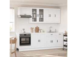 Vidaxl Unidade De Cozinha Porto 8 Unid. Branco Brilhante