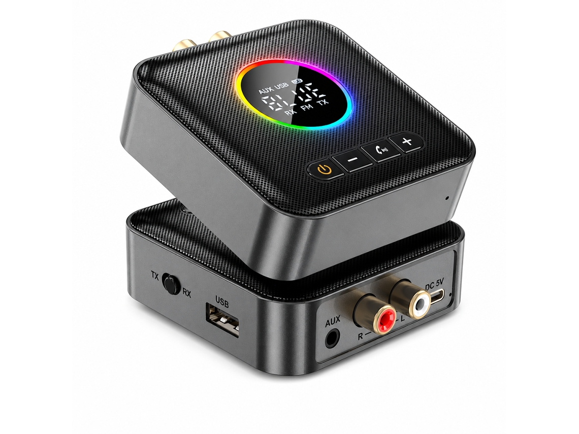 Adaptador Bluetooth 6.0 3 Em 1, Transmissor E Recetor De Áudio Com Transmissão Fm E Reprodução Usb