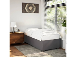 Vidaxl Estrutura De Cama 100x200 Cm Couro Artificial Cinzento