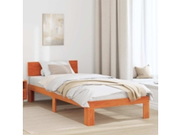 Vidaxl Estrutura Da Cama Com Cabeceira Marrom Cera 90 X 190 Cm