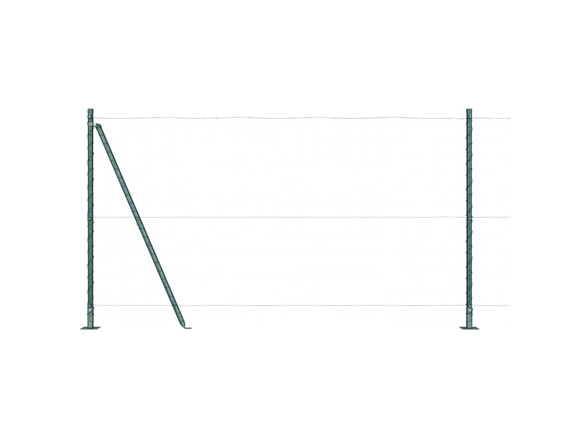 Conjunto 26 Poste De Cerca Vidaxl Verde Aço (130 Cm)