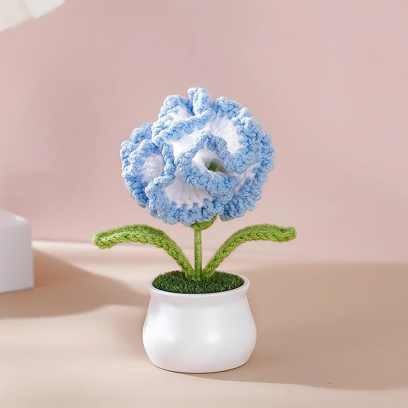 (azul, 1 Peça) Vaso De Planta Artificial De Crochê Para Decoração De Casa, Presente