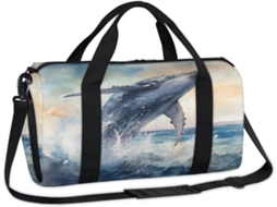 Bolsa Esportiva Baleia em Aquarela POLÍESTER 45x21x23 cm DESIGN DU