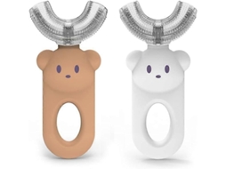 Crianças U shaped Escova de Dentes 2 Pces, 360 Tudo em Torno U Forma Dentes, Silicone Líquido Desenhos Animados GOKOCO