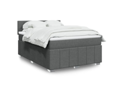 Vidaxl Cama Com Molas/colchão 160x200 Cm Tecido Cinzento-escuro
