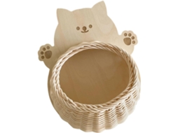 Cesto De Parede Em Rattan Trançado Em Formato De Animal Para Pequenos Objetos De Decoração.