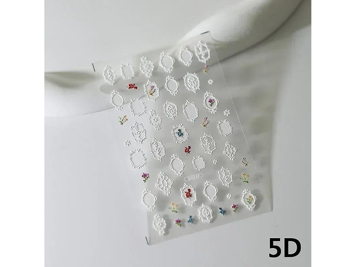 Adesivo de Unha com Floco de Neve de Natal Laser Brilhante 3d Autoadesivo 5d em Relevo