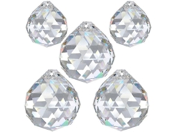 Bolas de Cristal Chumbo 30 Mm, Conjunto com 5 Unidades, Cristais de Chumbo para Decoração Janelas, Cristais de Vidro para Feng Shui BRILVIBERA