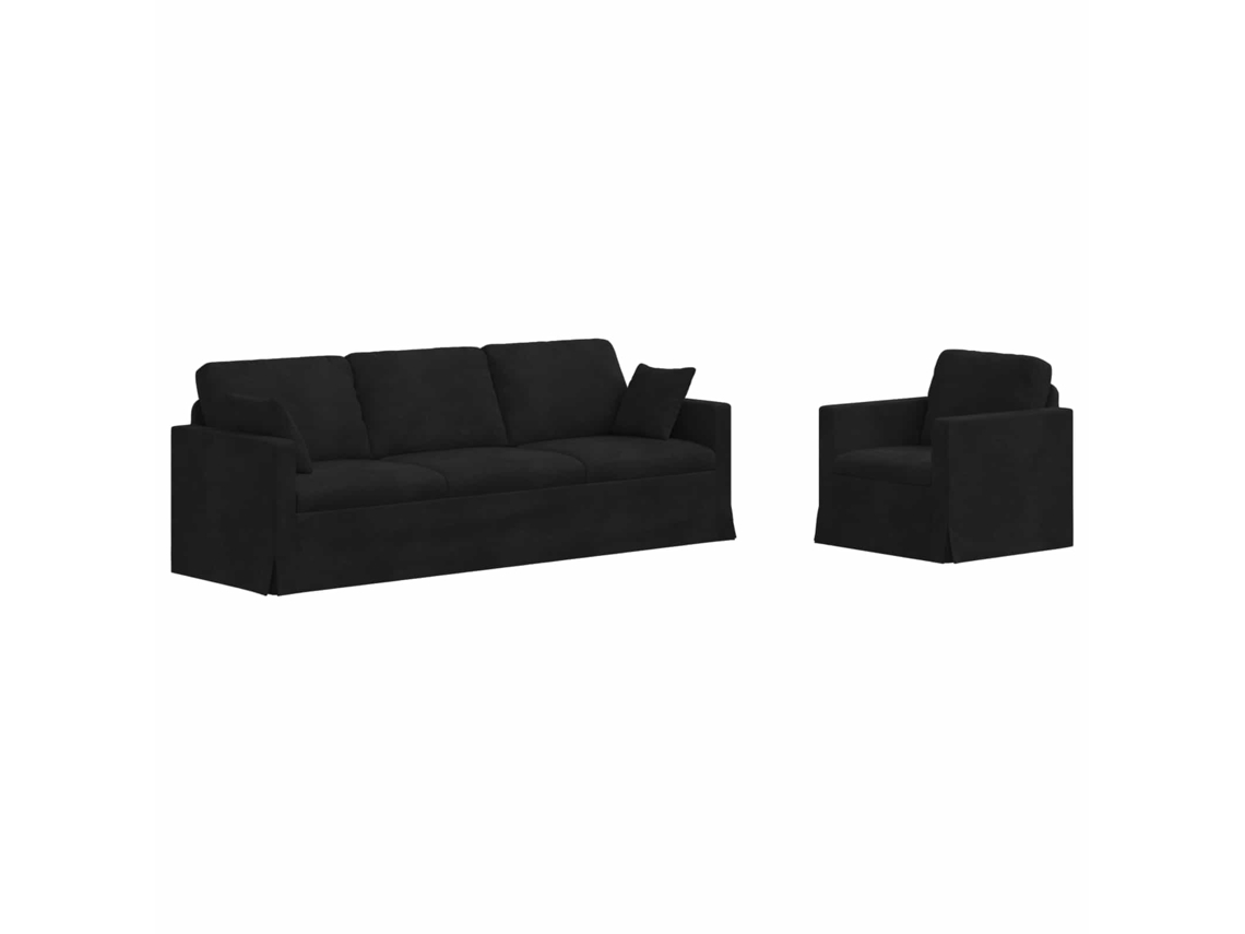 Maison Exclusive - Conjunto De Sofás 2 Unid. Preto Veludo