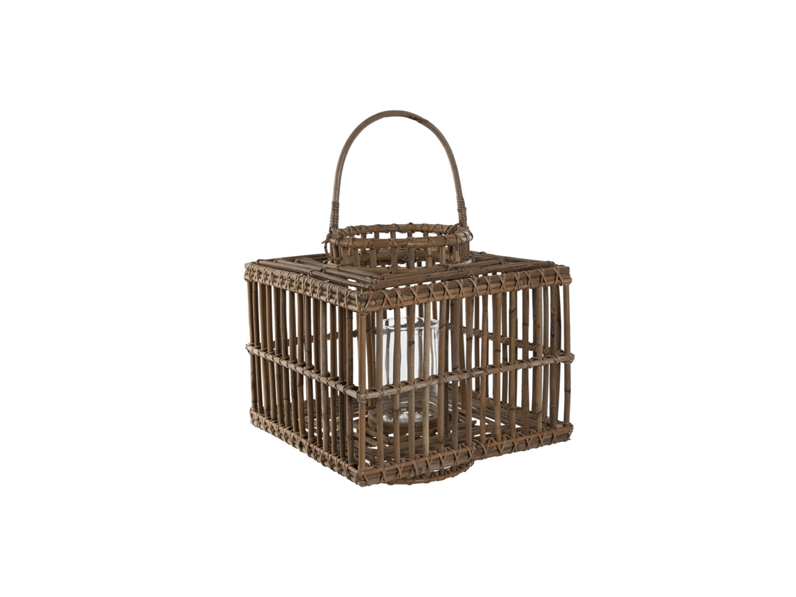 Castiçal de Rattan Cristal com Cabo Natural, 35x35x35cm ALEXANDRA HOUSE LIVING