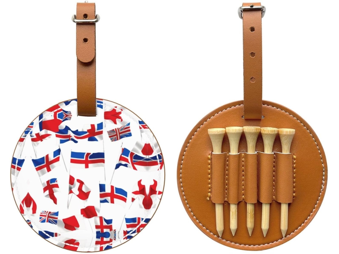 Saco para Tees de Golfe com bandeira nacional, fácil de transportar e eficiente, S/MARCA