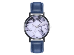 Reloj De Pareja De Cuarzo Con Correa De Cuero Pu Azul Real Patrón Simple