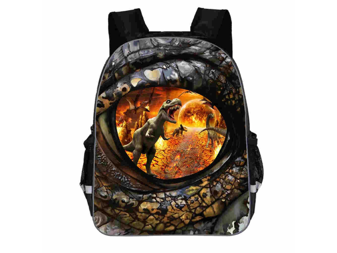 Mochila Infantil, Unissex, Tamanho 16, Desenho Animado, Dinossauro, Aulas