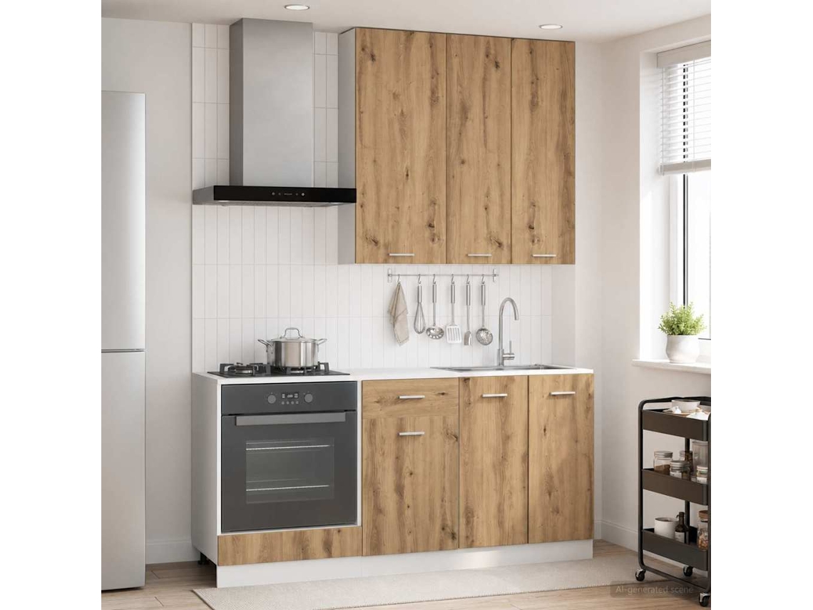 Vidaxl Unidade De Cozinha Lyon 5 Unid. Carvalho Arttisan
