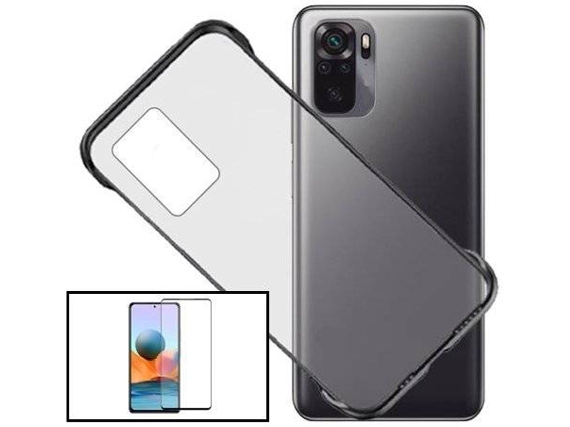 Kit Capa + Película Xiaomi Redmi Note 10 Transparente / Preto