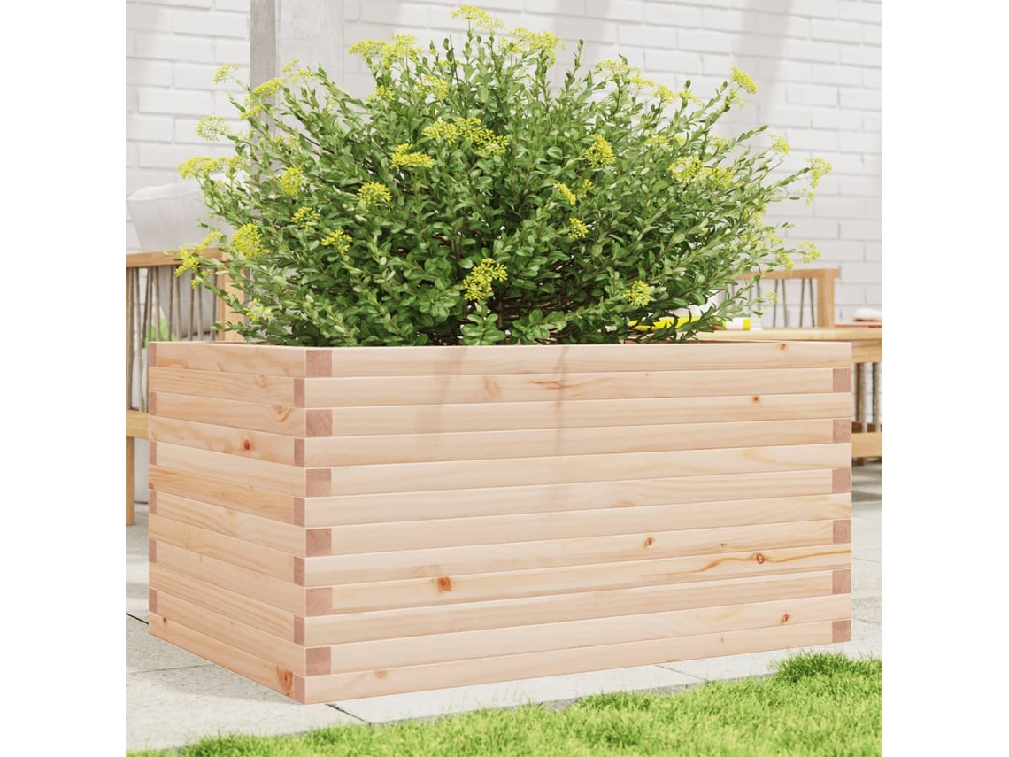 Vidaxl Vaso/floreira De Jardim 90x60x46 Cm Madeira De Pinho Maciça