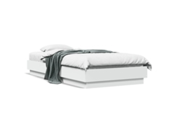 Vidaxl Estrutura De Cama Com Luzes Led 75x190 Cm Branco