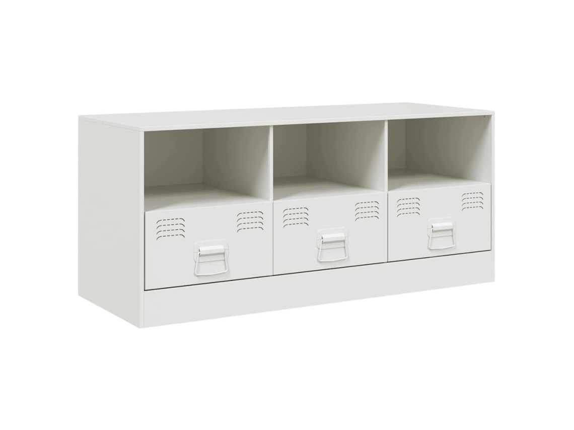 Móvel de Tv 99x39x44 Cm Aço Branco MAISON EXCLUSIVE