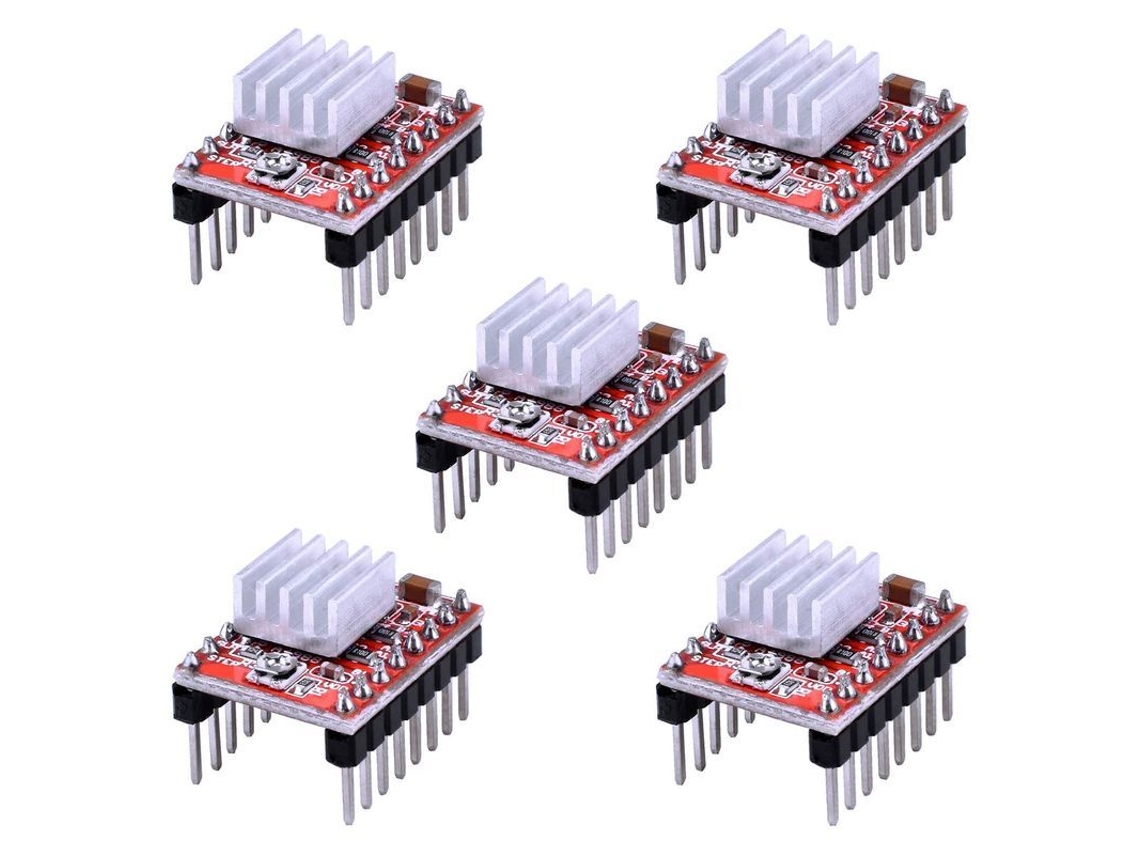 Controlador de Motor A4988 S/MARCA, Dissipador, para Impressora 3D