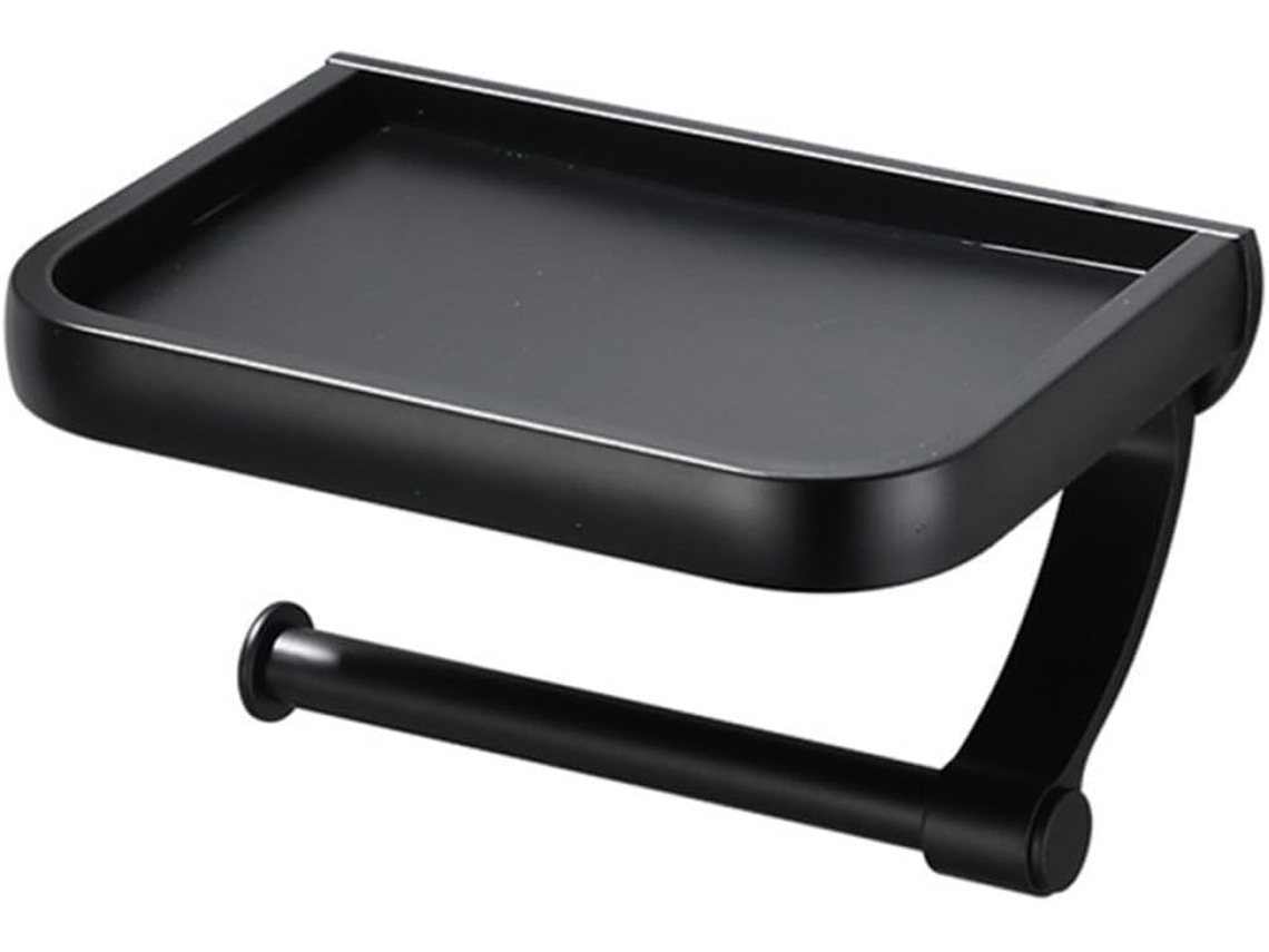 Suporte Para Papel Higiênico Didiseaon Em Alumínio Reforçado, Preto, Com Prateleira Para Celular, Fácil De Instalar No