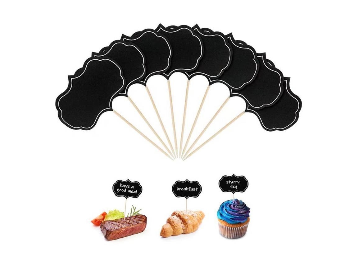 2026 48 Etiquetas de Queso Con Banderitas, Etiquetas de Comida para Buffet, Etiquetas Negras