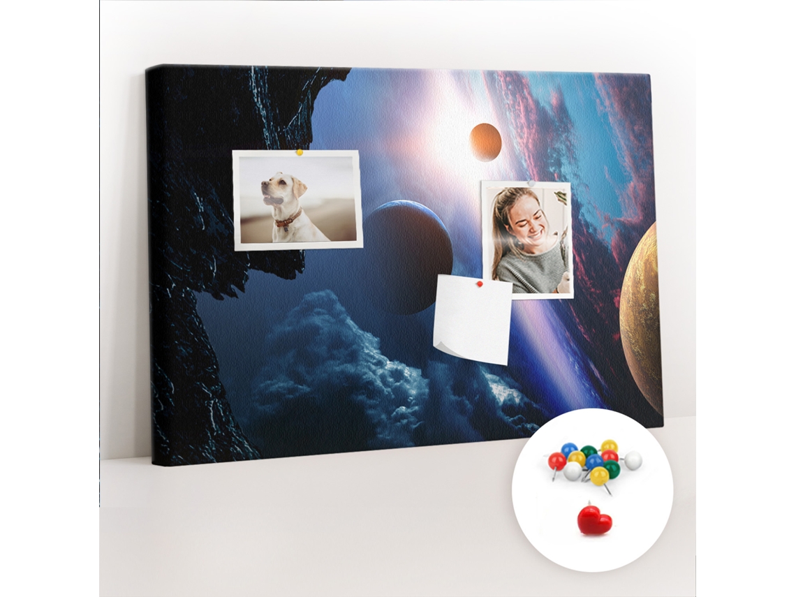 Quadro De Cortiça Grande Galáxia Para O Escritório Espelharte (60x40 Cm)