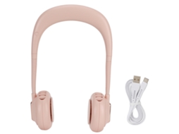 Ventilador de Pescoço Usb 3 Velocidades Rosa Sem Mão