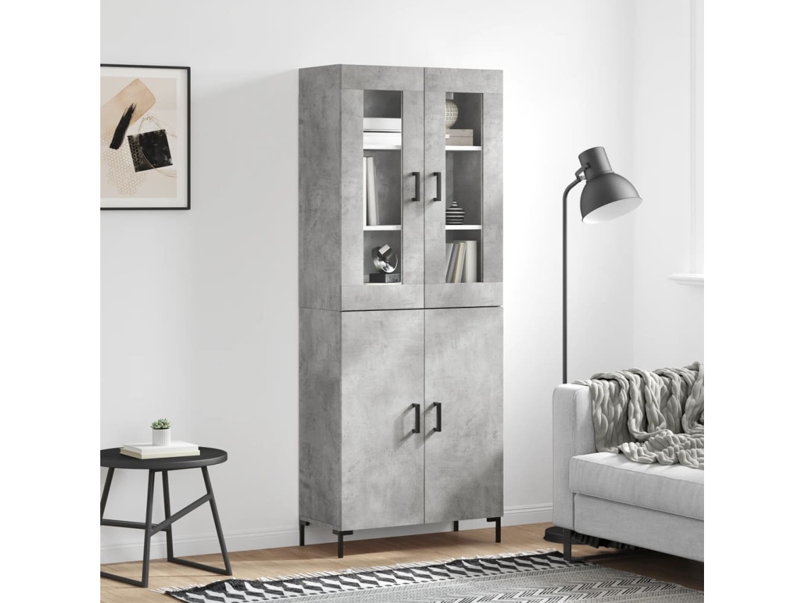 Armario alto 69,5x34x180 cm Derivados de madera Gris Cemento