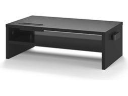 Suporte Para Monitor Em Madeira, 2 Níveis, Preto Brilvibera (l420 X P235 X A142 Mm)