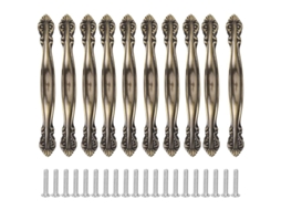 Puxadores Para Móveis, Conjunto De 10, Vintage Para Móveis De 64 Mm Com Design Vazado, Bronze