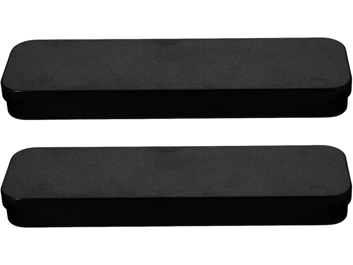 Estojo De Metal Preto Para Canetas, Kit De 2 Peças, Caixa Organizadora Para Material Escolar E De Escritório, Design