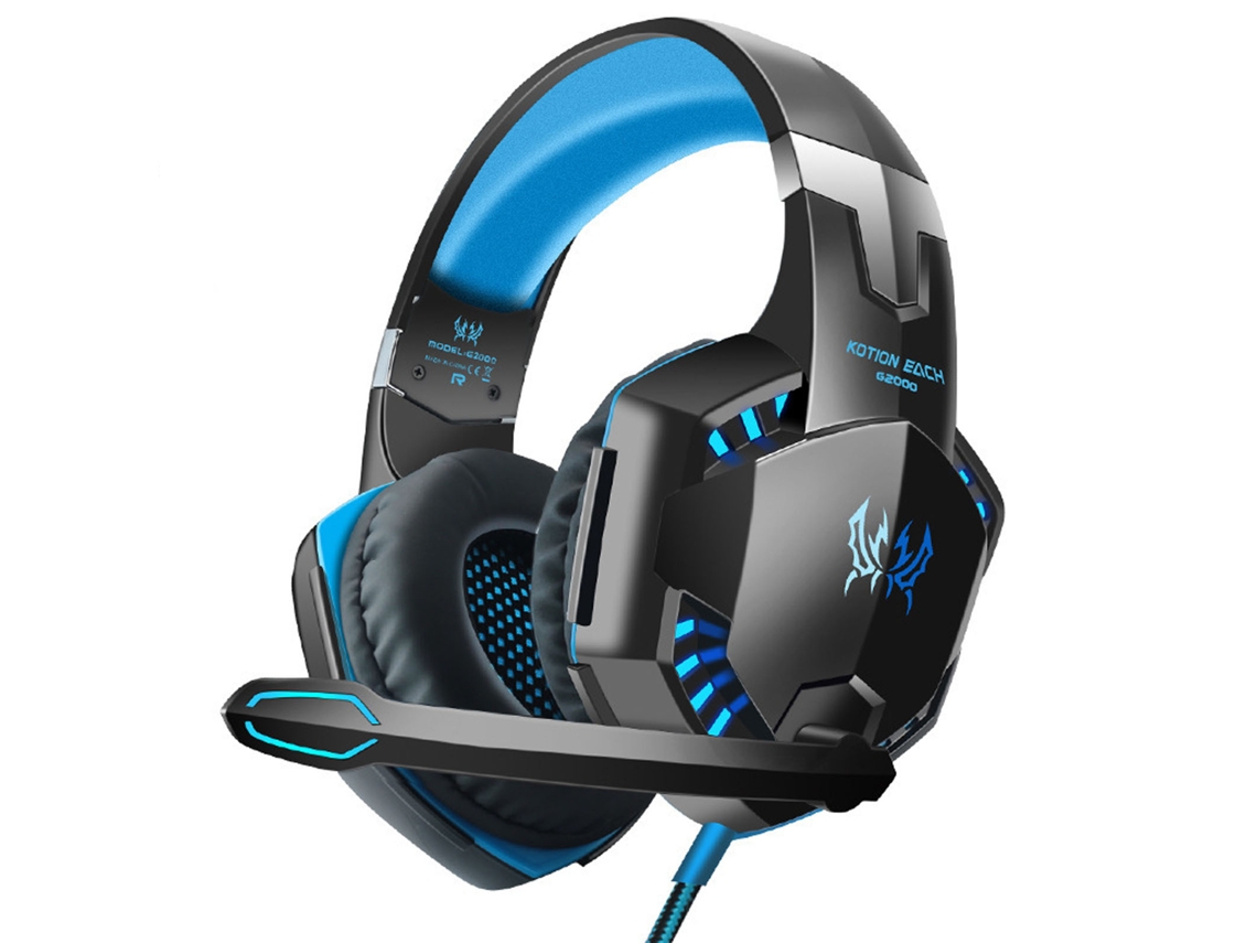 Headset Gamer G2000 Experimente Áudio Imersivo Com Microfone Com Cancelamento De Ruído, Luzes Led E Protetores De Ouvido Com Memória Macia Vayotoy