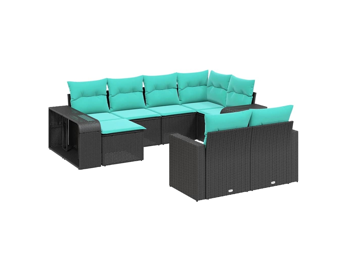 Conjunto de Sofá Jardim 3 Peças Almofadas Rattan Sintético MAISON EXCLUSIVE