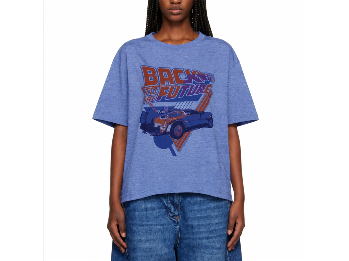 Rockinstone Back To The Future Movie The Blues Heather Light Blue Adult T-shirt Size:m