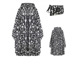 2026 impermeável Portátil para Adultos, Poncho Reutilizável com Capuz e Mangas Leve Impermeável Jgp Blanco Negro