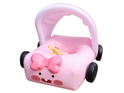 Flutuador Infantil Inflável com Teto Rosa para Piscina Bebê
