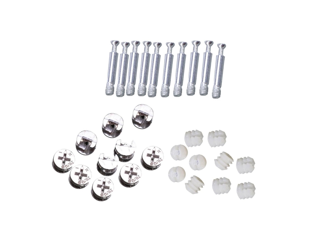 Conjunto Com 10 Conectores Para Móveis Rosca Externa Autoatarraxante E