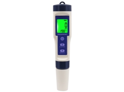 Medidor De Ph 5 Em 1 (ph/tds/ec/salinidade/termômetro), Com Display Lcd E Compensação Eletrônica Automática De Temperatura.