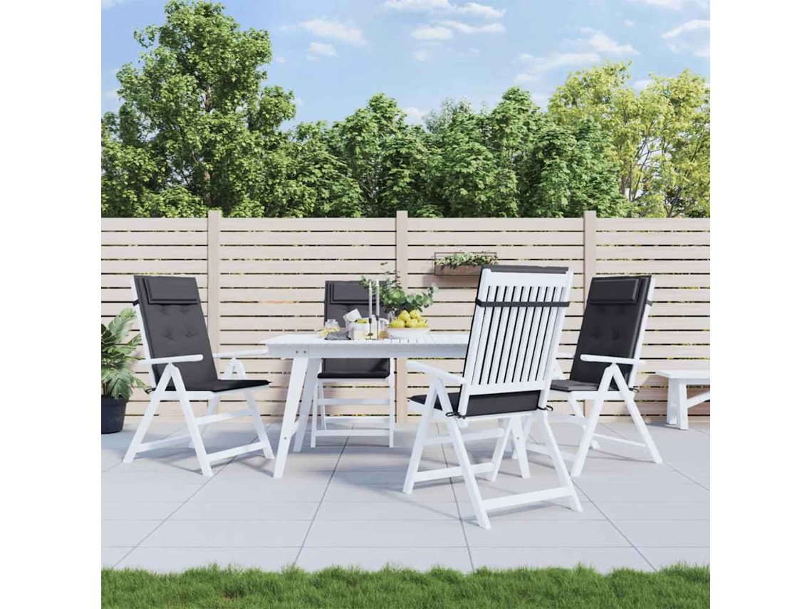 Vidaxl Almofadões P/ Cadeira Encosto Alto 4pcs Tecido Oxford Antracite