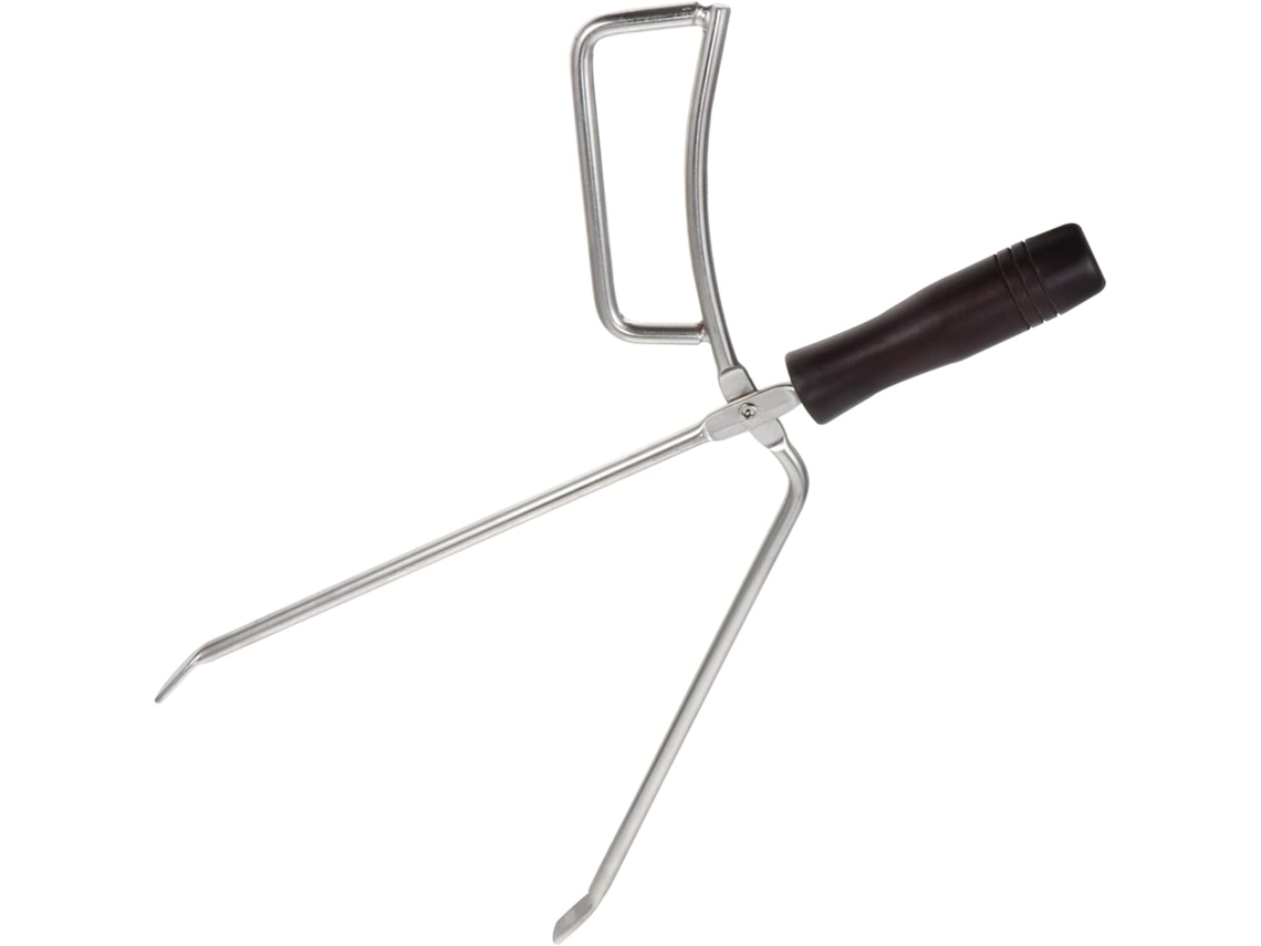 Pinça De Aço 1 Peça Com Ferramenta Prática Para Churrasco Ao Ar Livre, Acessório De Pinça Em Madeira Faia