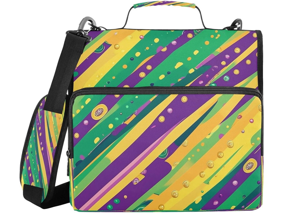 Bolsa Organizadora Escolar com Tema de Carnaval, com Miçangas Decorativas em Formato de Moeda 1,5 Polegadas