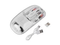 Mouse Sem Fio Bluetooth Transparente Branco