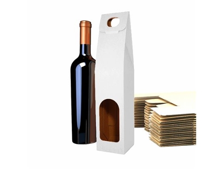 25X Caixa de Cartão Branco Vazia para Garrafa de Vinho 8,5X8,5X39Cm ESPIRITO REBELDE