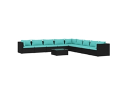 Garden Lounge Set, Garden Lounge Sets Vidaxl Preto Rattan / Vime (n/a)